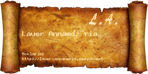 Lauer Annamária névjegykártya