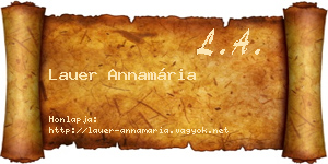 Lauer Annamária névjegykártya